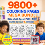 9800+ Kids Coloring Pages MEGA Bundle