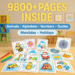 9800+ Kids Coloring Pages MEGA Bundle - Image 3